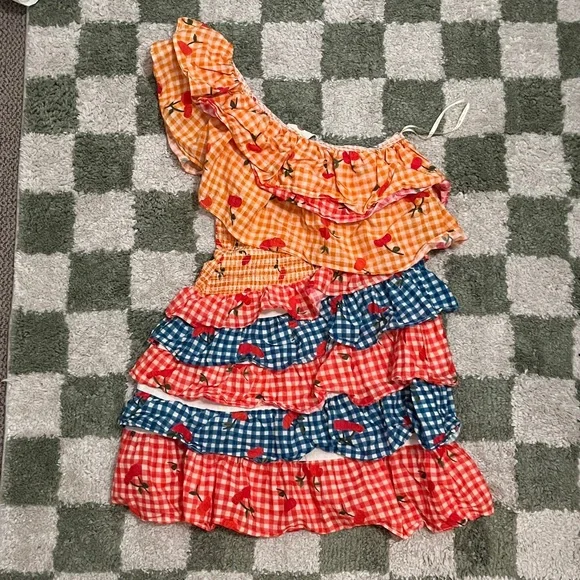 FARM RIO one shoulder tiered dress - Picture 4 of 6